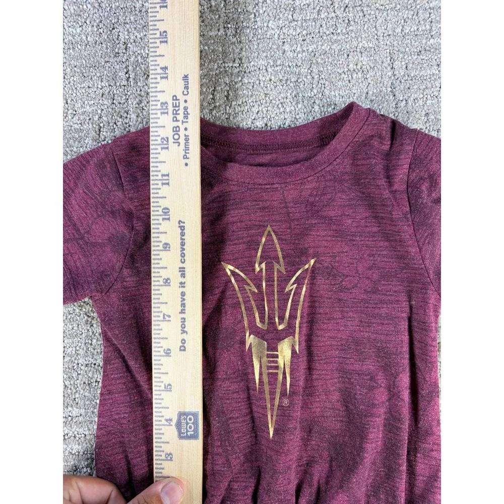 Colosseum ASU Sun Devils T-Shirt Gold Pitchfork Maroon 3T Cotton Blend Toddler